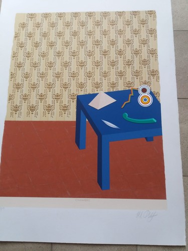 Lucio del pezzo litografia - litografia, con