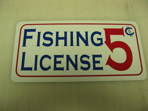 Licenza pesca insegna - di, in