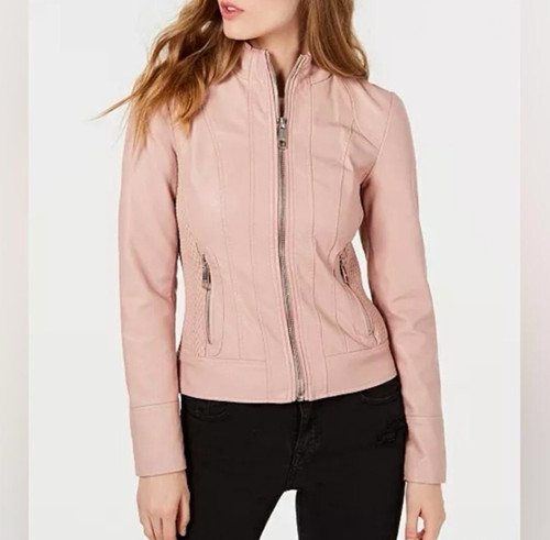 Giacca moto guess rosa chiaro - rosa,