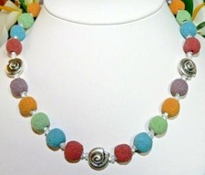 Collana catenina lava perla