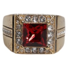 Anello DOLCE & GABBANA tono oro argento sterling 925 cristalli US8,5 / EU58 600usd