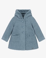 MAYORAL Cappotto Bouclé Blu Ragazze Taglia 24M Giacca Vacanze Spagna Designer Splendido!!