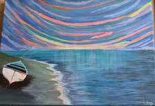 Bellissima barca lavata a riva