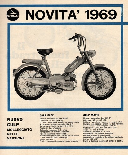 Pubblicita 1969 garelli - garelli, gulp