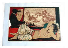 ACQUAFORTE A COLORI ORIGINALE SALVATORE FIUME PROVA D'AUTORE