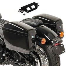 Borse Laterali Rigide compatibile con moto custom Slim 18-22 supporto rimovibile