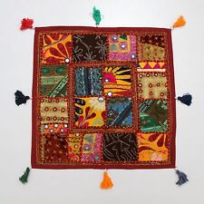 Copricuscino etnico indiano fatto a mano decorazione casa federe divano patch...