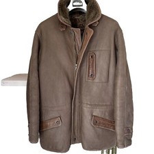 RUFFO cappotto pelliccia di montone uomo tg.L/50 giaccone vintage marrone