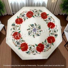 piano tavolo intarsiato marmo