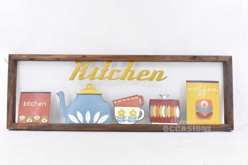 Insegna kitchen legno - in, e