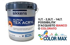 SIKKENS ALPHA TEX ACRYL BIANCO O COLORATO 1LT-2,5LT-5LT-14LT PITTURA TRASPIRANTE