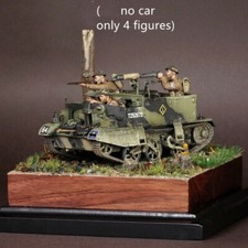 Modellino figurine resina 1/35 seconda guerra mondiale veicolo blindato inglese equipaggio 4 uomo non assemblato