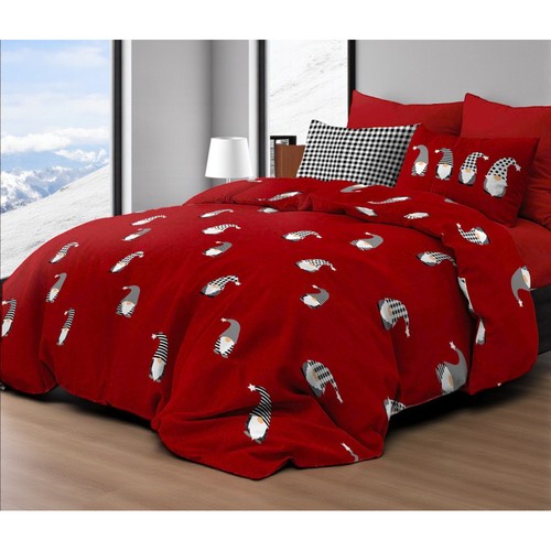 Copripiumino elfi natale rosso - natale,