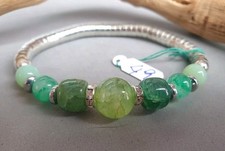 ???BRACCIALE DONNA PIETRE NATURALI DURE VERD E ACCIAIO.  N. 49 ???