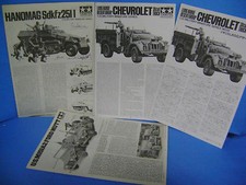 SET FOGLI ISTRUZIONI MEZZI MILITARI da KIT TAMIYA  1/35 VARI originali