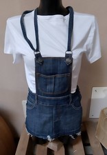Minigonna salopette denim - minigonna,
