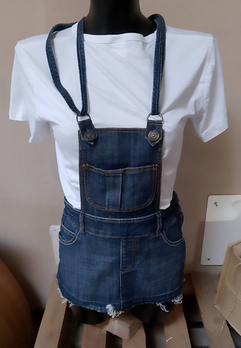Minigonna salopette denim - minigonna,