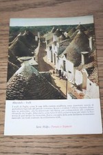 Cartolina pubblicitaria Midy farmaci Pomata Supposte Alberobello Trulli 1954