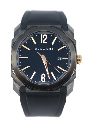Bulgari octo acciaio inox nero - octo,