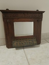 Specchio Antico In Legno Vintage smussato e intagliato con decoro fiori e foglie