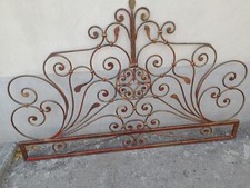 TESTATA LETTO FERRO A RICCIOLI CON ROSONE - MATRIMONIALE - PESANTE - 1940 EMILIA