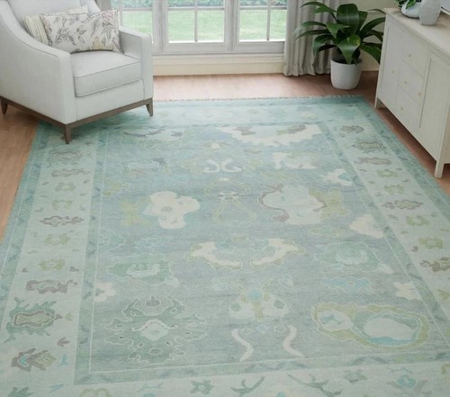Tappeto verde annodato mano - tappeto, a