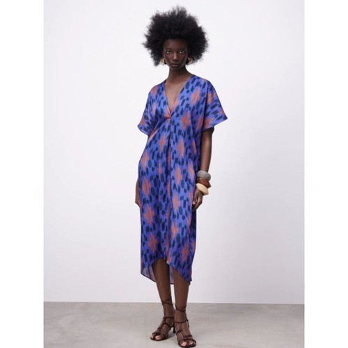 Zara satin effect blue and - satin,