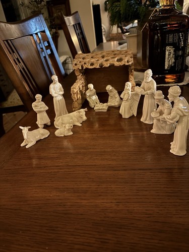 Vintage porcelain nativity set - nativity,