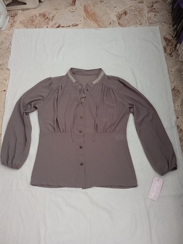 Camicia grigia con strass - , al