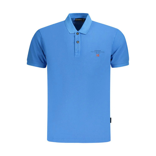 Napapijri blu cotton mens polo - napapijri,