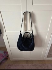 Borsa Pollini blu velluto e pelle