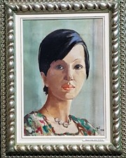 Besso Alda "Giò Colmo" (Genova1906 -Torre Pellice 1992). Ritratto,quadro,dipinto