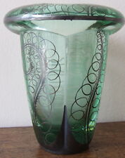 Vaso - periodo Art Deco -  lamina d'argento - 1930/1940 - color verde