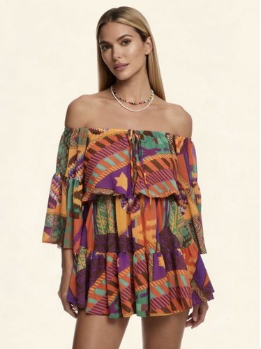 Vestito corto donna fantasia - vestito,