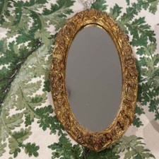 Piccolo specchio fiorentino italiano ovale vintage