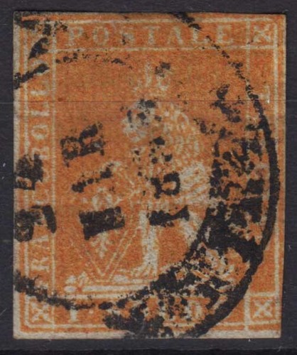 Toscana 1851 soldo ocra su - 1,