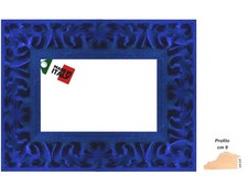 Cornice in legno blu opaca