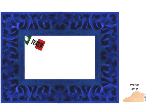 Cornice legno blu - legno,