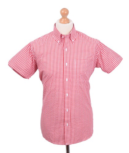 Camicia bordeaux gingham - camicia,