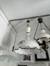 lampadario a sospensione vintage, In Vetro, Decorato. Sospensioni Con Saliscendi