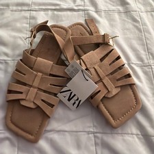 SANDALI ZARA MARRONI FLAT