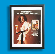 Pubblicità italiana originale vintage poster alcolico Birra Dreher forte