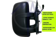 SPECCHIO SPECCHIETTO RETROVISORE ELETTRICO NERO DX PER OPEL MOVANO 2004- 2010