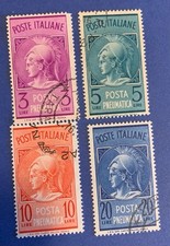 Repubblica italiana - POSTA PNEUMATICA  RUOTA   1947    SERIE    USATA n. 18/21