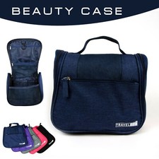 Beauty Case da Viaggio e da Bagno, con Gancio per Appenderlo, Unisex (Blu)