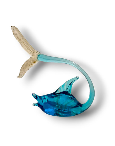 Pesce blu vetro murano - di,