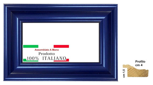 Cornice blu legno - cornice, in