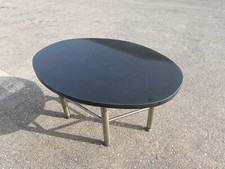 TAVOLO TELAIO INOX PIANO IN GRANITO NERO