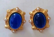 Orecchini Monet, Vintage, Blu Zaffiro 