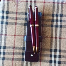 Mont Blanc Penna Sfera/Portamine/Astuccio Pelle Meisterstuck Classic14 Bordeaux 